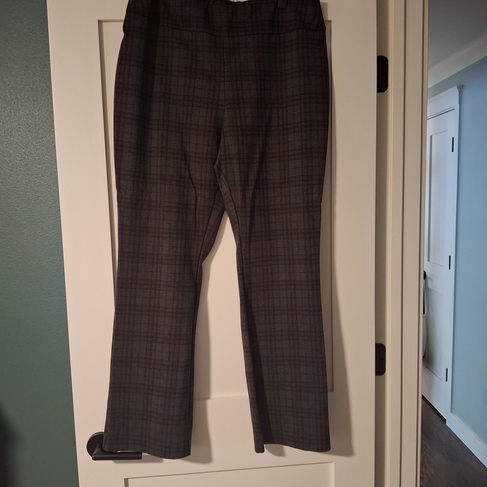 New York & Company Brown and Gray Plaid Pants